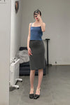 Swaying/Knit cashmere skirt SW23SS3B35 Deep gray